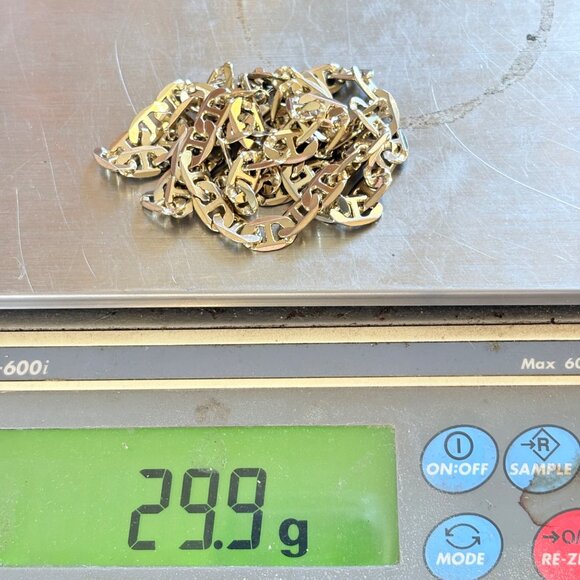 VTG 14K Gold Plated Copper Base Metal Mariner Link Chain Size 24" Length - Picture 12 of 12